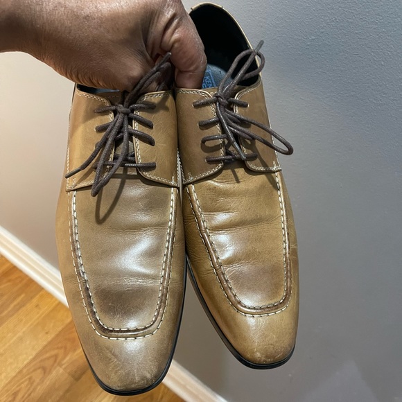Kenneth Cole Speak Up Lace up dress shoes Tan color Sz 9.5 - Picture 2 of 12